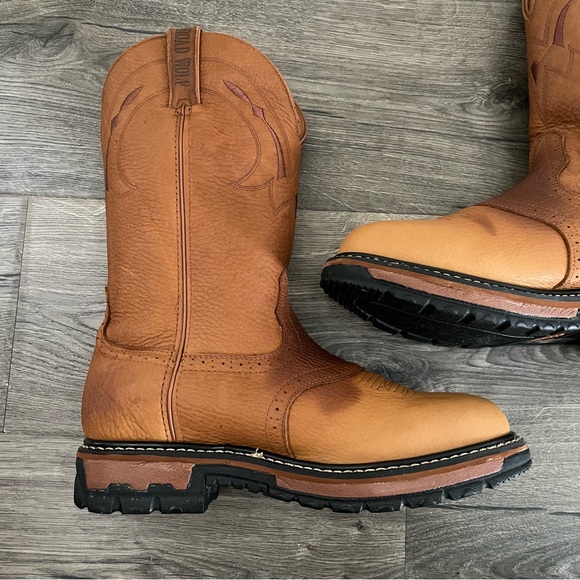 Road Wolf Rider Work Leather Western Wellington Boot Size 9.5 M - Picture 6 of 16